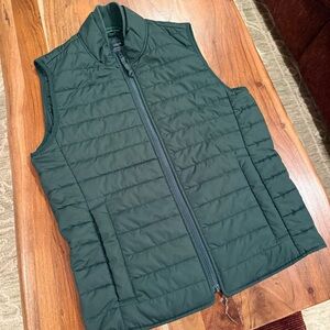 J. Crew Forest Green Quilted Puffer Vest with Pockets Size S